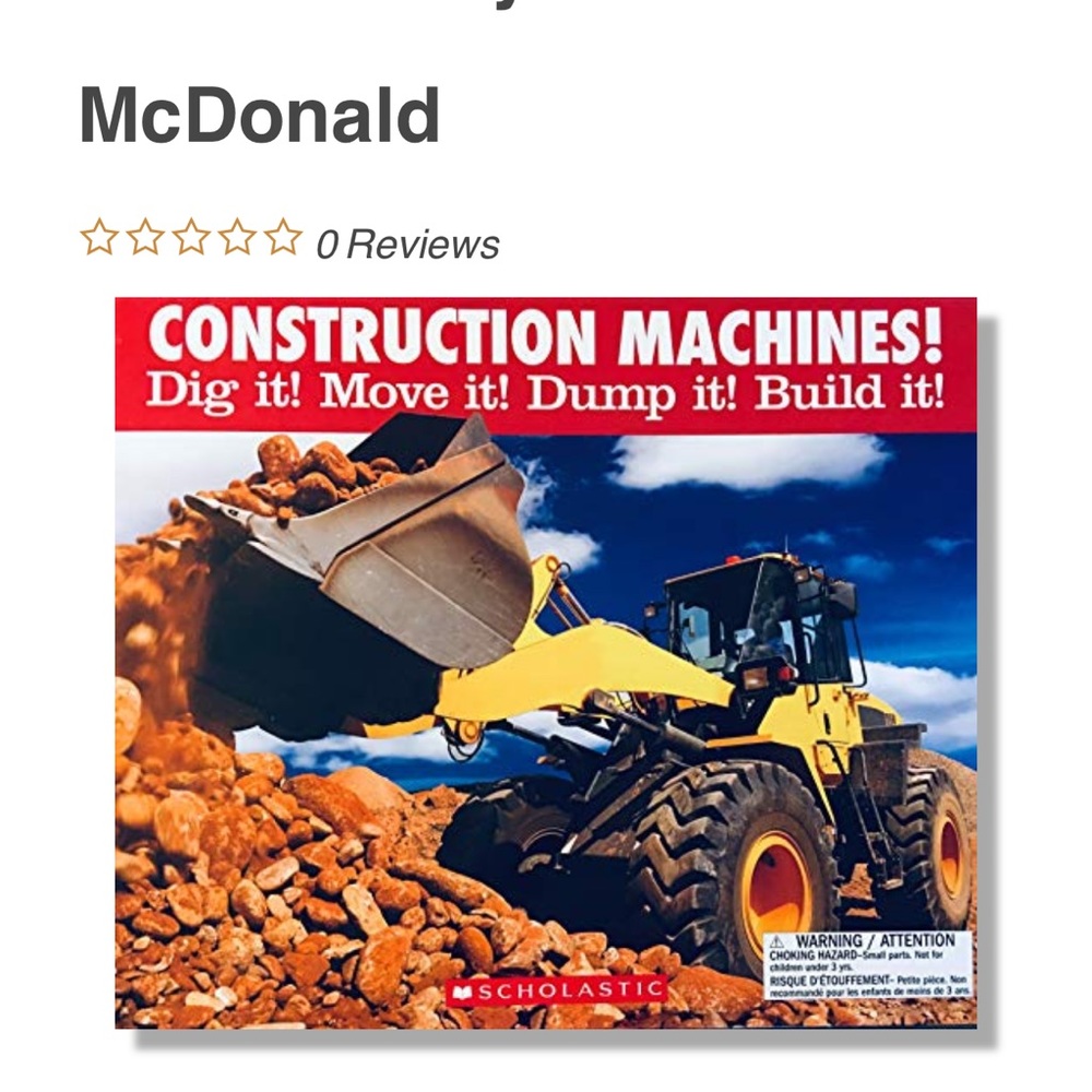 Construction Machines!  Brand new book for kids.